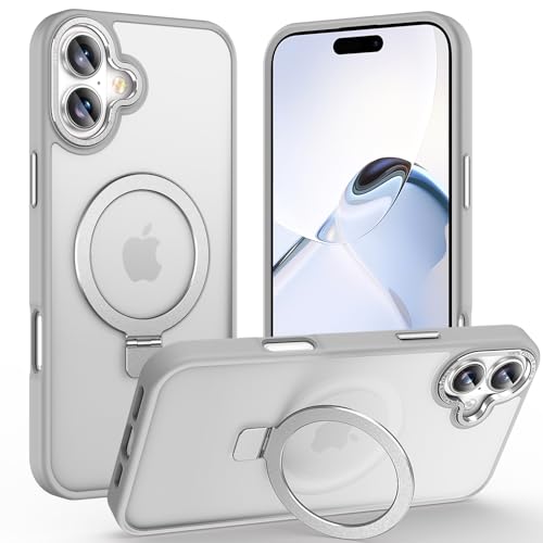 Coque de téléphone fine iPhone 16 translucide mate grise au fini velouté premium