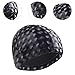 Menolana Swim Cap Swimming Cap,Easy to Put on and Off,Keep Hair Dry,Pool Hat Comfortable Waterproof for Adults Men Women Bathing Cap, Black