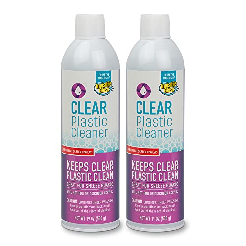 Image of Invisible Glass 91014-2PK Clear Plastic Cleaner - Cleans and Protects Plastic on Electronics, Appliances, Eyewear, Cars, Trucks, RVs, Boats & More, Helps Prevent Fog and Static - 19 oz (Pack of 2)