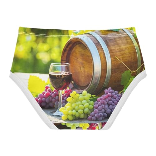 Cotton Girls Underwear Toddler Wine Barrel Sunlit Panties for Girl Fun Print Kids Briefs Undies 2t2