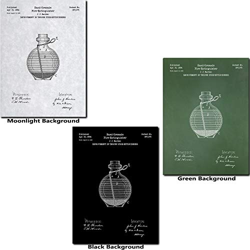 Grenade Fire Extinguisher Patent Print Art 1884