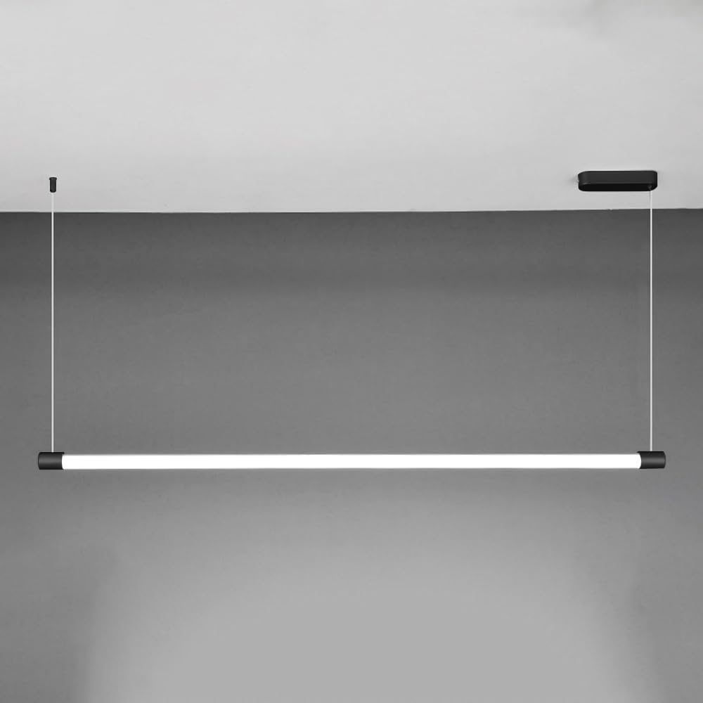 Suspension Led Linéaire - Lampe Suspendue En Acrylique Pour Salle À Manger, Îlot de Cuisine, Bureau - 100 Cm (39,4 Po), Argent (Or, 100 Cm | 39,3 Po)/Noir/120 Cm | 47,2 Pouces