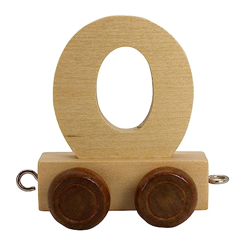 Tren de letras de madera, letras de tren, lok, vagón, A-Z, nombre a elegir (O)