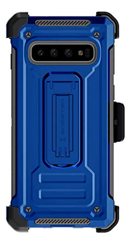 Ghostek Iron Armor Belt Clip Galaxy S10 Plus Case with Holster and Kickstand Heavy Duty Phone Cover for 2019 Galaxy S10+ Plus (6.4 Inch) (Blue)