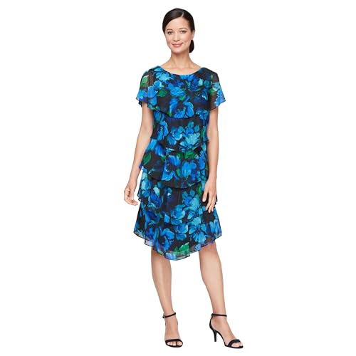 SL Fashions Women's Boat Neckline Tiered Beads Midi Dress - Macy's