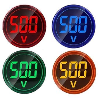 M S COMPONENT Plastic Direct AC 60-500V Digital Voltmeter LED Indicator Lamp Round Signal Light (Red-Yellow-Green-Blue) (B0D9CXYVHB) Amazon Price History, Amazon Price Tracker