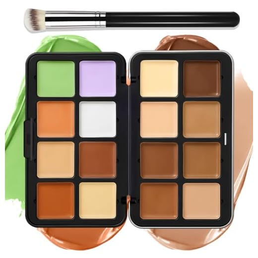 LSxia 16 Colors Cream [Contour Concealer Foundation] Makeup Palette for Cheeks - All in One Makeup Palette Kit with Brush, Natural Matte Long Wearing, Waterproof Blendable Face Make Up Pallete (#06)