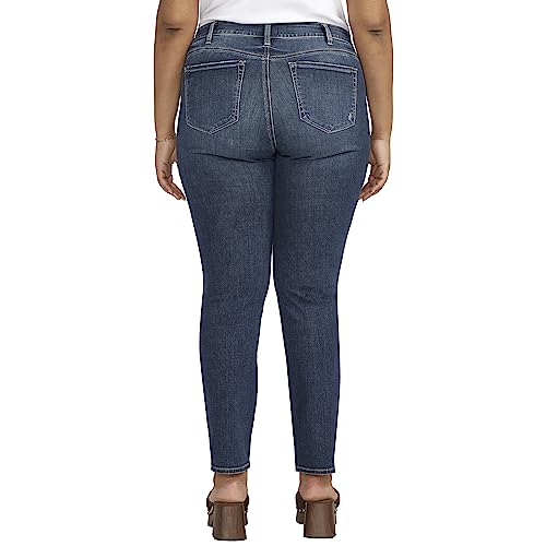 Silver Jeans Co. Women's Plus Size Elyse Mid Rise Comfort Fit Straight Leg Jeans3