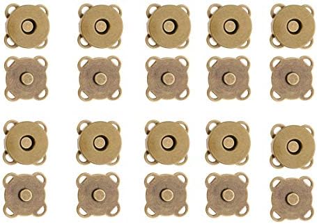 Trimming Shop Magnetic Snap Fasteners Metal Clasps Sewing Accessory for DIY Clothing, Crafts, Purses, Leather Coat, Jacket Handbag Making (18mm, Bronze, 2pcs)
