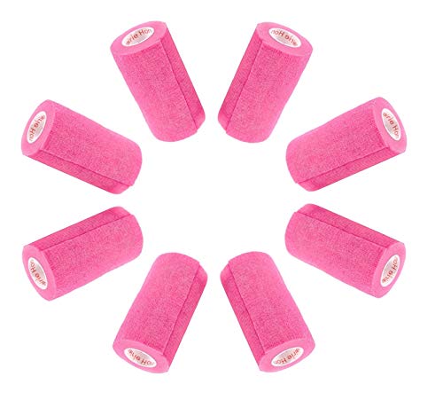 Image of 4 Inch Vet Wrap Tape Bulk (Neon Pink) (Pack of 6) Self Adhesive Adherent Adhering Flex Bandage Grip Roll for Dog Cat Pet Horse