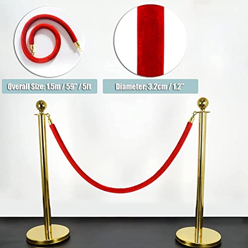Corde de barrière de file d'attente anti-frustrations velours rose 1,5m