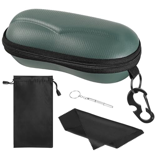 Image of MoKo Semi Hard Shell Sunglasses Case, Unisex Protective Eyeglass Case Glasses Case Holder with Metal Hanging Hook