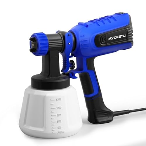 Paint Sprayer, 700W Spray Paint Gun with 1200ML Container/3 Nozzles/3 Patterns, Electric Paint Sprayer for Home Interior and Exterior, Furniture, Fence, Cabinets, Walls, Door, Chairs -Blue