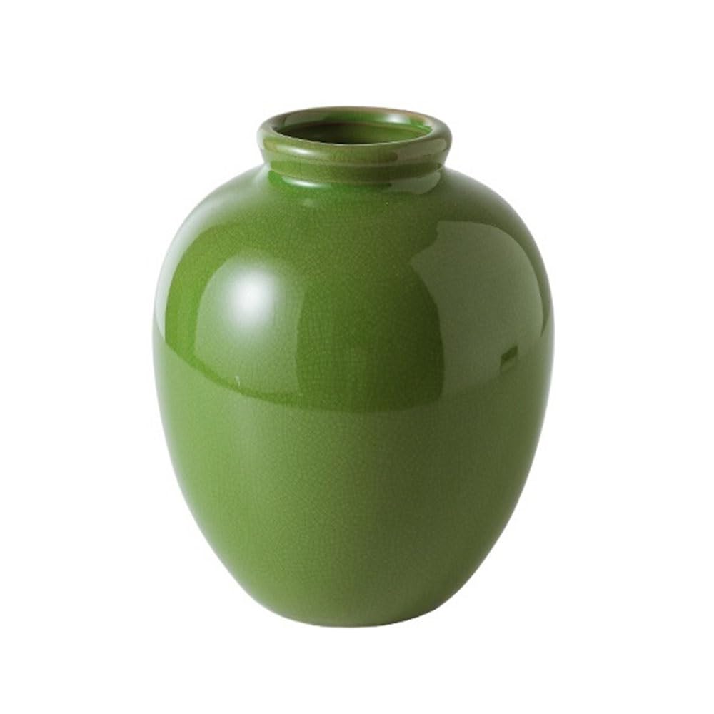 B3f7m4r9j2 One Color Vase Green Ceramic Vase Vintage Hydroponic Flower Vessel For Dining Table Arrangement Home Decor