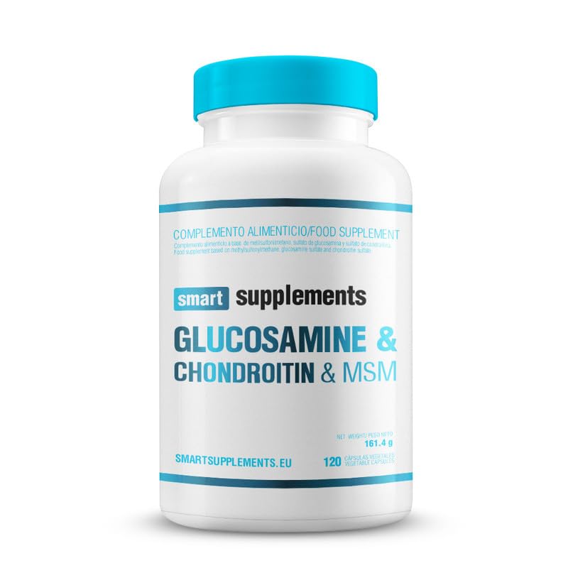 SMART SUPPLEMENTS - Glucosamina, Condroitina y MSM - 120 Cápsulas Vegetales - Reduce Inflamación y Dolor Articular - Ayuda a Mantener la Salud de las Articulaciones, Cartílagos y Huesos