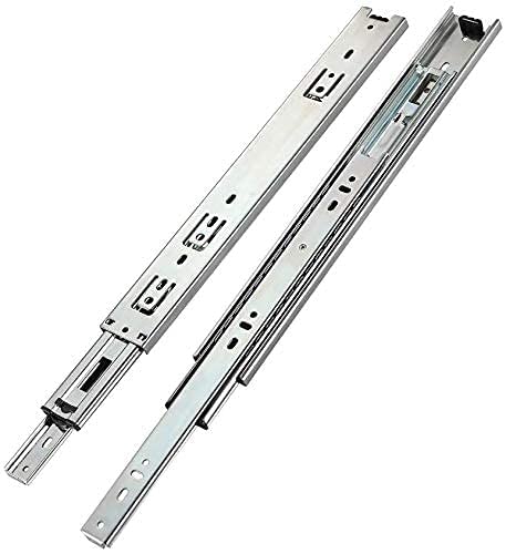 Drawer Channel Runner with Telescopic Channel, Pair 1 Length 10" Drawer Mechanism Full Extension Ball Bearing for Wooden and Metal Drawers in Kitchen, Wardrobe