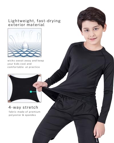 Boys Compression Shirt Long Sleeve Suit Youth Undershirts Kids Football Baseball Baselayer Cold Gear Quick Dry4