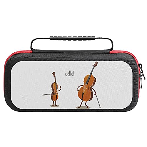 Funny Cello Storage Case for Switch Game Console and Accessories, Traveling Carrying Case Bag Game Bag