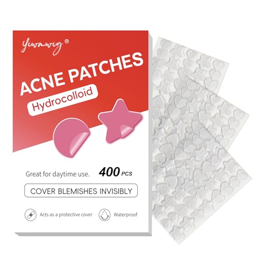 Pimple Patches for Face, Clear Hydrocolloid Acne Patches, Invisible Zit Covers & Spot Stickers with Tea Tree Oil & Salicylic Acid, 3 Sizes (10mm, 12mm, 14mm), 400 Count