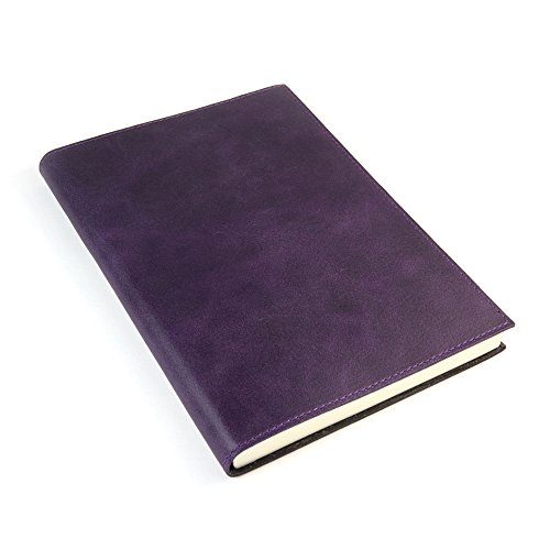Journal ordinateurs portables Papuro Capri cuir italien violet aubergine fait main 15x21