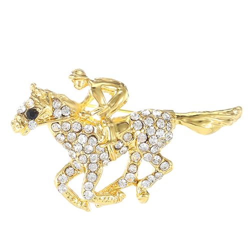 Image of Horse Brooch Pin for Women Men Fashion Vintage Kentucky Derby Race Horse Brooch Charming Rhinestone Horse Animal Lapel Pins