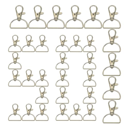 Swivel Keychain Clasp, 50-Piece Lobster Claw Clip Rings for Keychains, Jewelry, Arts and Crafts, Lanyards, Leather Bags, Charm, Hardware Accessories