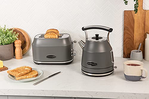Rangemaster RMCL2S201GY Classic Grey 1kW 2 Slice Toaster with Defrost, Cancel & Reheat Functions, Removable Crumb Tray & 6 Power Levels with 2 Year Guarantee - Image 5