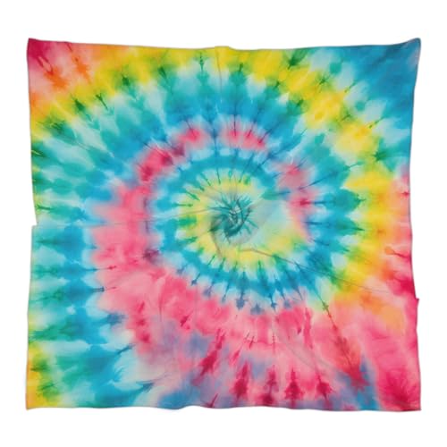Rainbow Tie Dye Swirl Silk Scarf for Women Girls Hair Head Silk Scarf Square Purse Satin Scarves Bandana Wraps