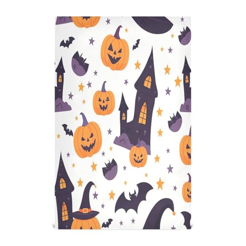 STAYTOP Pumpkin and Witch Hat Kitchen Dish Towel Set,1Pcs Drying Kitchen Towels Tea Towels Gift Set for Drying Cleaning Cooking Baking