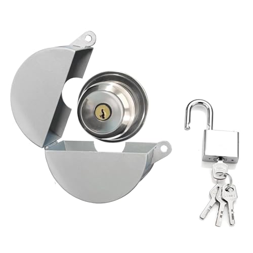 Funnytek Door Handle Lock Cover with Padlock and Keys Door Knob Lock Out Device Prevents Turning of Door Knob and Access to Keyhole Disable The Doorknob/Faucet/Valve