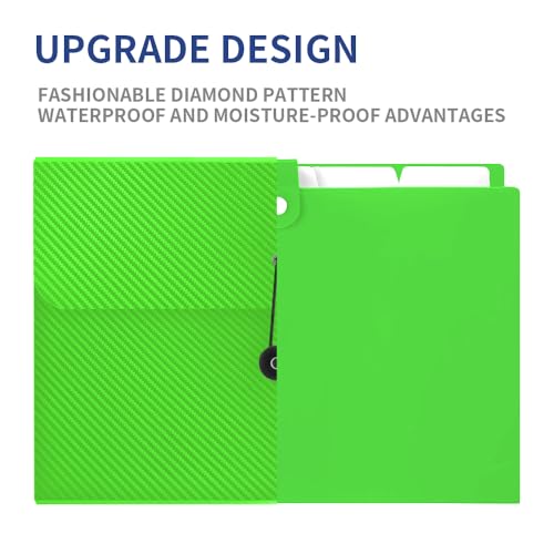 13-Pocket Expanding File Folder - A4 Letter Size Accordion Organizer For Documents, Green - View #6
