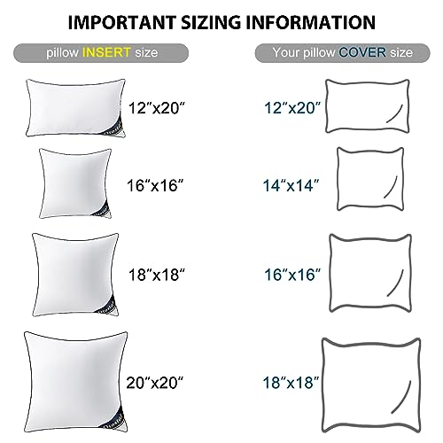 Otostar 16''X16'' Pillow Inserts Set Of 4 Decorative 16 Inch Pillow Inserts-Square Interior Sofa Throw Pillow Inserts With 100% Cotton Cover thumb #7