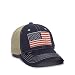Outdoor Cap Unisex-Adult American Flag Truck Cap, Navy/Khaki, Adult