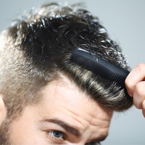 G.B.S GENTS (5 Pack) Pocket Comb Black Unbreakable Round Teeth Course Fine Pocket Beard & Mustache Combs for Men's Hair | Sideburns Travel-Friendly Symmetry, Friendly Birthday Gifts Peines para Cabello