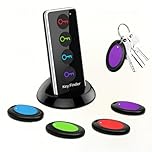 Key Finder Wireless RF Locator with 80dB+ Loud Beep & LED Light, 131ft Range, No App Needed, 1 RF Transmitter & 4 Receivers, Item Tracker for Keys, TV Remote, Wallet, Pet, and Glasses