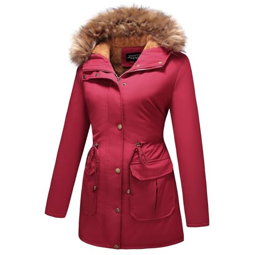 MODFUL Winter Coat Women Jacket Thicken Fleece Lined Parka Jackets with Fur Hood3