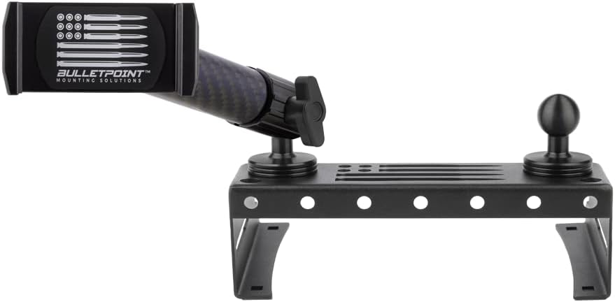 Bulletpoint Metal Dash Mount Phone Holder Compatible with 2015-2020 Ford F150 & 2017-2022 F250/F350 Super Duty - Dual 20mm Ball Dash F150 Phone Mount (Spring-Loaded)