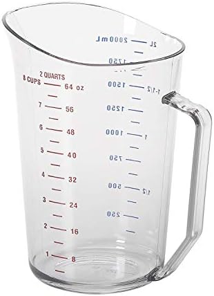Cambro 200MCCW 2 qt Capacity, Camwear Clear Polycarbonate Liquid Measuring Cup