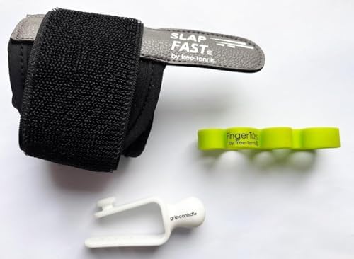 Pack Outils 1 (fingertoss,gripcontrol,Slap Fast) Équipement d'Entraînement de Tennis pour Adulte Adolescent Joueur Débutant | Accessoires d’Auto-entraînement au Tennis |Tennis Trainer