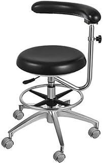 VEVOR Medical Dental Stool Dentist Chair with 360 Degree Rotation Armrest PU Leather Assistant Stool Chair Height Adjustable Doctor Chair