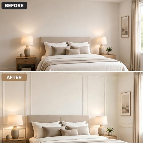 Image of 3 Set Peel and Stick Wall Molding Kit,Pre Cut Wainscoting Panels,24x60in
