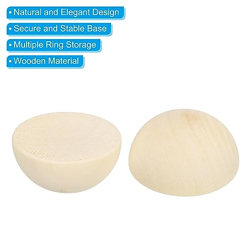 PATIKIL 40mm Half Wood Beads, 25 Pack Unfinished Natural Wooden Beads Round Split Wood Balls for Craft Art Ornaments Painting Brown - Image 4