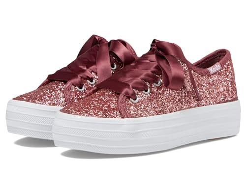Keds Girls Triple Celebrations (Little Big Kid) Sneaker, Pink Glitter, 6 Wide