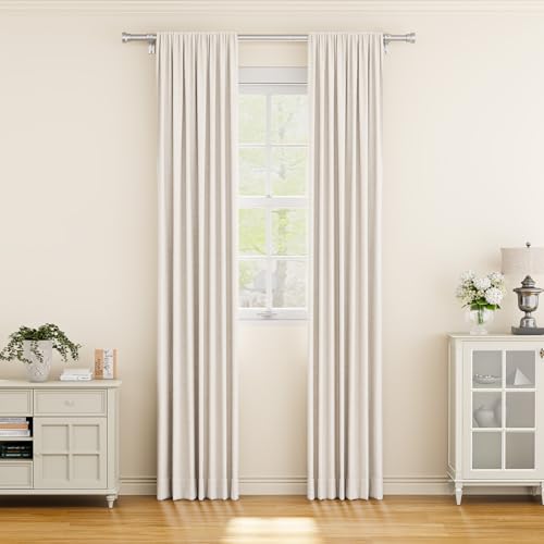 Image of YaFex Curtain Rods 2 Pack 32-57 Inch, Heavy Duty 1 Inch Curtain Rod, Silver Short Adjustable Window Treatment Rods, Modern Design, Easy Installation