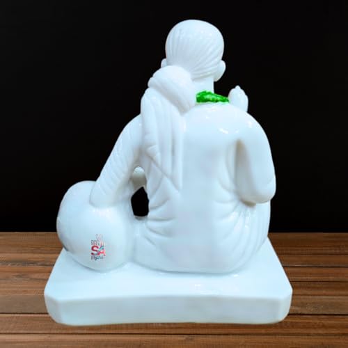 Image of Sai Amrut Gifts Italian Marble Sai Baba Dwarkamai Statue for Home and Pooja Room (6 * 5 Inch)