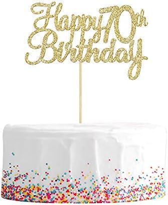 Gyufise 3Pcs Gold Happy 80th Birthday Cake Topper Glitter 80th Birthday Cake Pick Cheers to 80 Years Old Eighty Fabulous Cake Decorations for 80th Birthday Theme Party Supplies