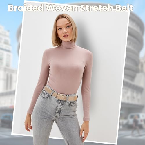 Casual Braided Woven Stretch Belt Women Men Elastic Belts for Women Golf Belts for Pants Jeans3