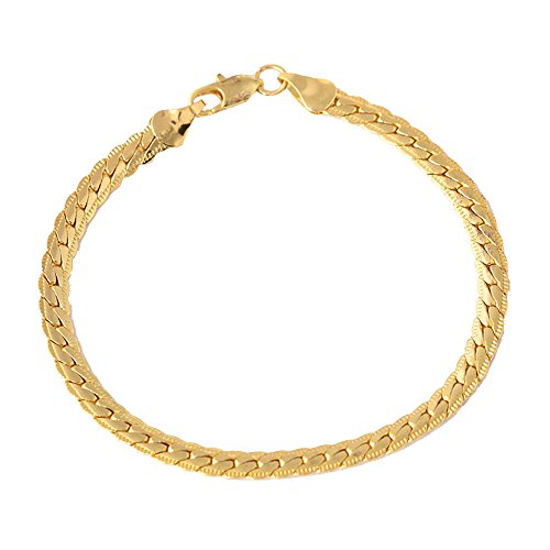 DaoAG-Accessories Gold Charm Bracelets for Men Punk Hip Hop Bracelets Unisex Adjustable Alloy Wristband Bracelet Simple Bangle Bracelets for Women & Men (Gold)