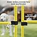 PawHut Agility Set Hunde, 4-teiliges Agility Ausrüstung mit höhenverstellbar Hürden Tragetasche Trainingszubehör, befüllbar Steckhürdenset für Hundetraining, Trainingsset für Hunde