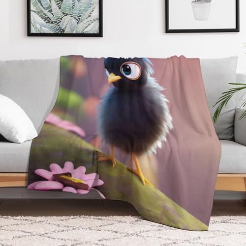 Couverture en flanelle douce chaude l'oiseau grand plaid canape jetee de lit